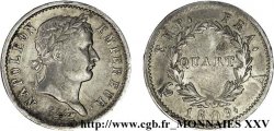 Quart de franc Napoléon Ier tête laurée, Empire français 1809 Paris F.162/1