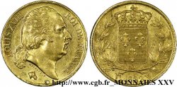 20 francs Louis XVIII, tête nue 1822 Lille F.519/28
