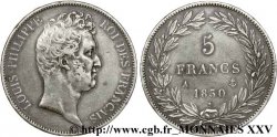 5 francs type Tiolier sans le I, tranche en creux 1830 Paris F.313/1