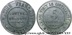 Contre-monnaie de 5 centimes 1873 Paris VG.3847  c TTB