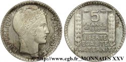 Concours de 5 francs, essai de Turin en argent 1929 Paris VG.5243 var.