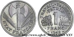 Essai - piéfort aluminium de 1 franc Francisque 1942 Paris F.222/1P