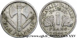 1 franc Francisque, légère, frappe médaille 1944 Castelsarrasin F.223/5 var.
