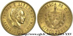 CUBA - RÉPUBLIQUE 5 pesos or 1915 Philadelphie
