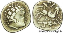 GALLIA - AULERCI CENOMANI (Regione di Mans) Statère d or au cheval androcéphale et au personnage allongé