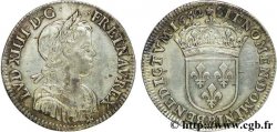 LOUIS XIV THE SUN KING Quart d écu à la mèche longue 1652 Rouen