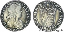 LOUIS XIV THE SUN KING Douzième d écu de Navarre à la mèche longue 1655 Saint-Palais