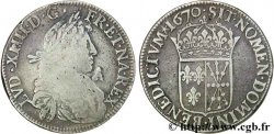 LOUIS XIV THE SUN KING Écu au buste juvénile de Navarre, 2e type 1670 Saint-Palais