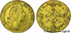 LOUIS XIV LE GRAND OU LE ROI SOLEIL Louis d or aux quatre L 1697 Paris