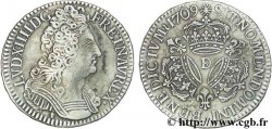 LOUIS XIV THE SUN KING Demi-écu aux trois couronnes 1709 Lyon