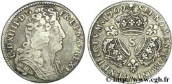 LOUIS XIV THE SUN KING Quart d écu aux trois couronnes 1709 Reims
