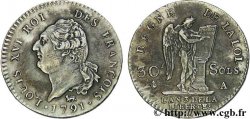 LOUIS XVI 30 sols dit au génie , type FRANÇOIS 1791 Paris