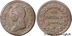 Un décime Dupré, grand module, incuse refrappée 1799 Paris F.129/24