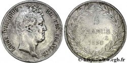 5 francs type Tiolier sans le I, tranche en creux 1830 Paris F.313/1