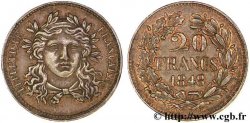 Concours de 20 francs, piéfort en cuivre attribué à Gayrard 1848  VG.3050 