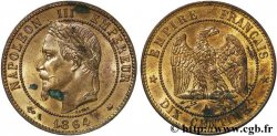 Dix centimes Napoléon III, tête laurée 1864 Paris F.134/13