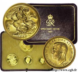 GRANDE-BRETAGNE - GEORGES VI Coffret 1937 ou “Proof set”, 4 monnaies 1937 Londres