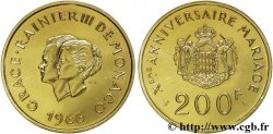 MONACO - PRINCIPAUTÉ DE MONACO - RAINIER III 200 francs or, dixième anniversaire du mariage 1966 Paris fST