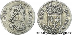 LOUIS XIV THE SUN KING Vingt-quatrième d écu à la mèche courte 1644 Paris, Monnaie du Louvre