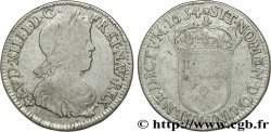 LOUIS XIV THE SUN KING Quart d écu à la mèche longue 1654 Rennes