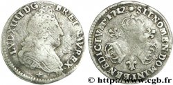 LOUIS XIV THE SUN KING Vingtième d écu aux trois couronnes 1712 Nantes