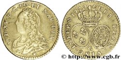 LOUIS XV DIT LE BIEN AIMÉ Demi-louis d or aux écus ovales, buste habillé 1727 Poitiers
