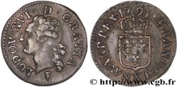 LOUIS XVI (MONARQUE CONSTITUTIONNEL) Liard dit “à l écu” 1791 Bordeaux