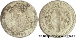 LOUIS XVI (MONARQUE CONSTITUTIONNEL) 2 sols dit au faisceau , type FRANÇOIS 1792 Paris