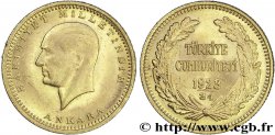 TURQUIE - RÉPUBLIQUE 100 piastres or 1956 Ankara