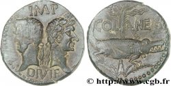 NEMAUSUS - NÎMES - AUGUSTE et AGRIPPA Dupondius (as), (MB, Æ 26)