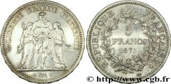 Essai de frappe de la 5 francs Semeuse de 1898 au type du 5 francs Hercule, tranche en relief 1873 Paris F.334/9 var.