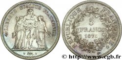 Essai de frappe de la 5 francs Semeuse de 1898 au type de la 5 francs Hercule, tranche striée 1873 Paris F.334/9 var.