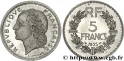 Essai de 5 francs Lavrillier, en aluminium, très lourd 1933 Paris G.-
