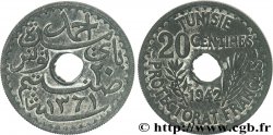 TUNEZ - Protectorado Frances 20 centimes, frappe courante 1942 Paris