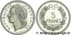 Essai de 5 francs Lavrillier, en aluminium, poids lourd 1945 Paris F.339/1 var.