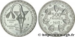 ÉTATS DE L AFRIQUE DE L OUEST (BCEAO) Essai 500 Francs masque / emblème des pays de l’Union Monétaire 1972 Paris