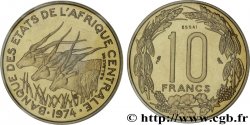 ÉTATS DE L AFRIQUE CENTRALE Essai de 10 Francs antilopes 1974 Paris