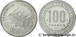 CAMERUN Essai 100 Francs légende bilingue, type “Banque Centrale”, antilopes 1972 Paris