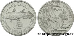 COMORES Essai de 5 Francs poisson coelacanthe / cocotiers 1984 Paris