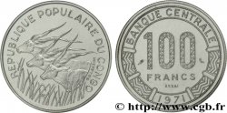 CONGO (RÉPUBLIQUE) Essai de 100 Francs type “Banque Centrale”, antilopes 1971 Paris FDC