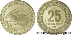GUINÉE ÉQUATORIALE Essai de 25 Francos BEAC antilopes 1985 Paris