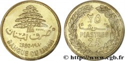 LIBAN - TROISIÈME RÉPUBLIQUE Essai de 25 Piastres cèdre du Liban 1980 Paris