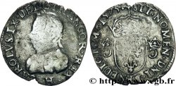 HENRI III. MONNAYAGE AU NOM DE CHARLES IX Demi-teston, 11e type 1575 La Rochelle