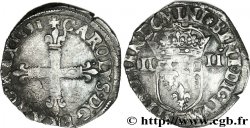 CHARLES X, CARDINAL DE BOURBON Quart d écu, croix de face, légende fauté sans X 1591 Nantes