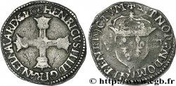 HENRY IV Huitième d écu, croix batonnée et couronnée de face 1606 Saint-Lô