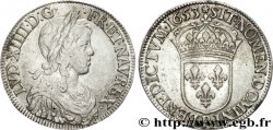 LOUIS XIV LE GRAND OU LE ROI SOLEIL Écu à la mèche longue 1653 Rouen