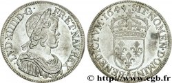 LOUIS XIV LE GRAND OU LE ROI SOLEIL Demi-écu à la mèche courte 1645 Paris, Monnaie du Louvre SUP