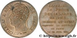 Pièce de plaisir, module de 5 francs, pour la visite de la Monnaie de Paris par le prince de Salerne et la duchesse de Berry 1825 Paris VG.2630