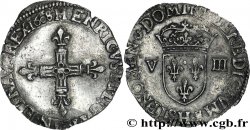 HENRY IV Huitième d écu, croix bâtonnée et fleurdelisée de face 1608 La Rochelle