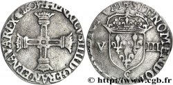 HENRY IV Huitième d écu, croix batonnée et couronnée de face 1603 Saint-Lô